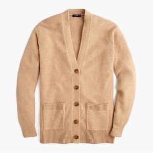 J. Crew Supersoft Yarn Long Cardigan Sweater Tan Sz XS